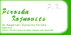 piroska kojnovits business card